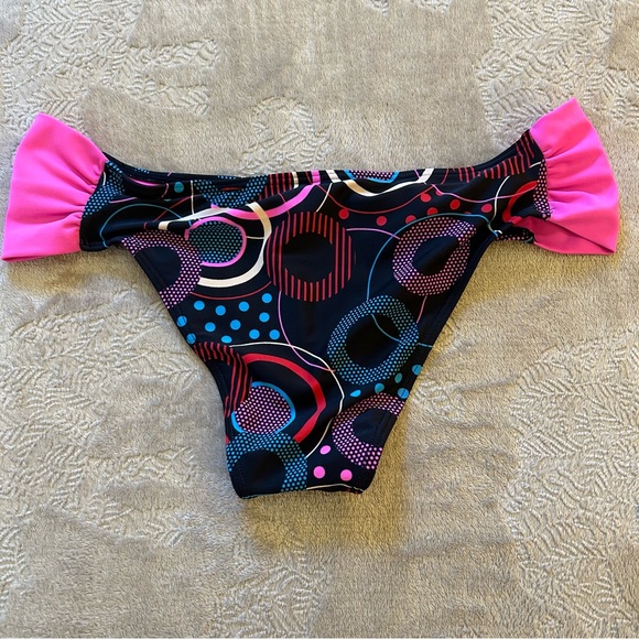 Jamaican Style pink black pattern bikini bottoms Size L - Picture 2 of 7